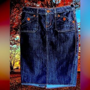 Rock & Republic Dark Wash Blue Jean Skirt Size 24